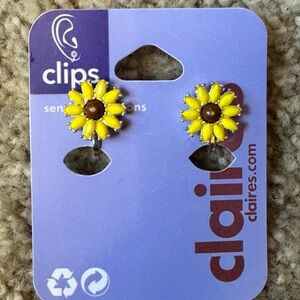 Claire's Yellow and Brown Sunflower Jewelry Earrings